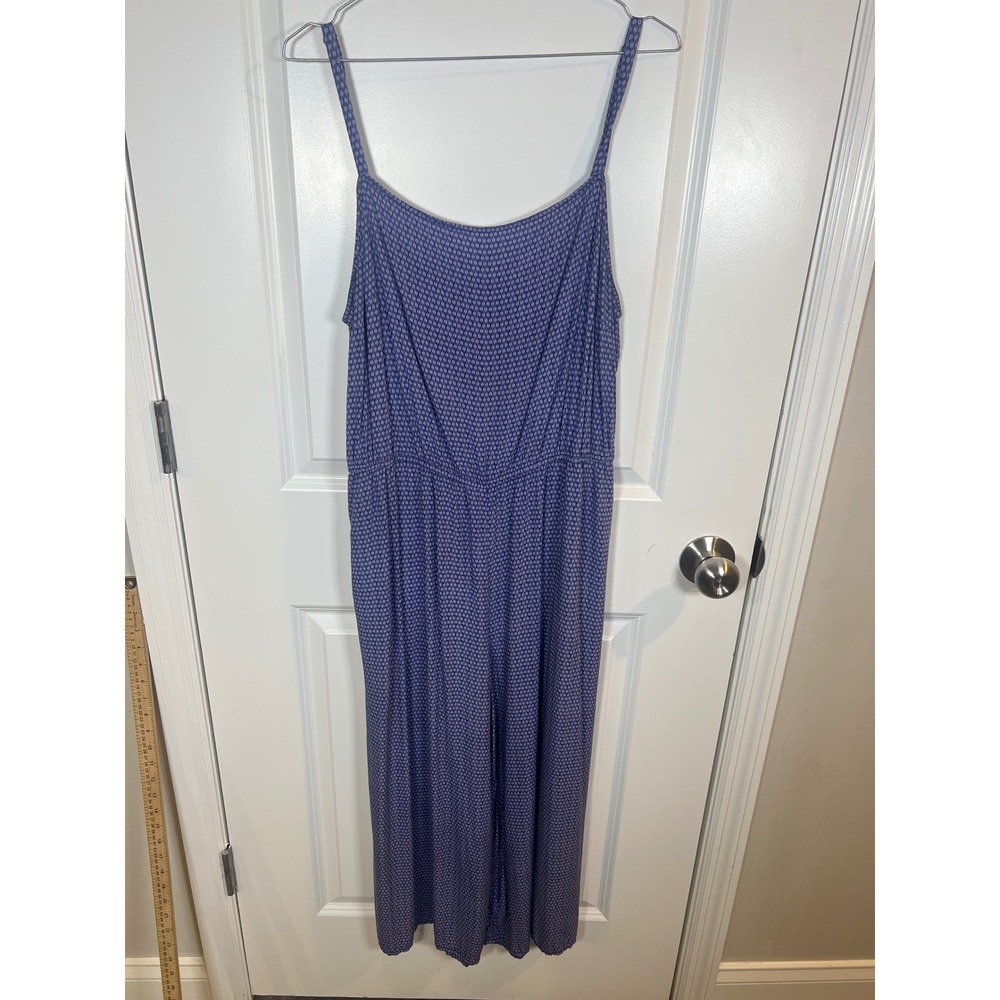 GAP Womens Jumpsuit Geometric Print Spaghetti Strap Blue Size XL